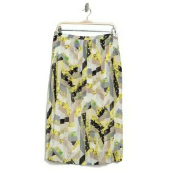 Calvin Klein Pleated Mixed Print Midi Skirt - Picture 3 of 3